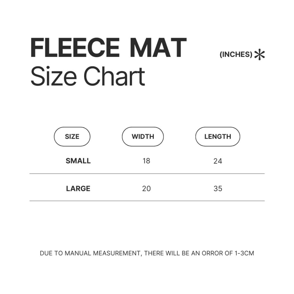 Fleece Mat Size Chart - Haikyuu Stuff